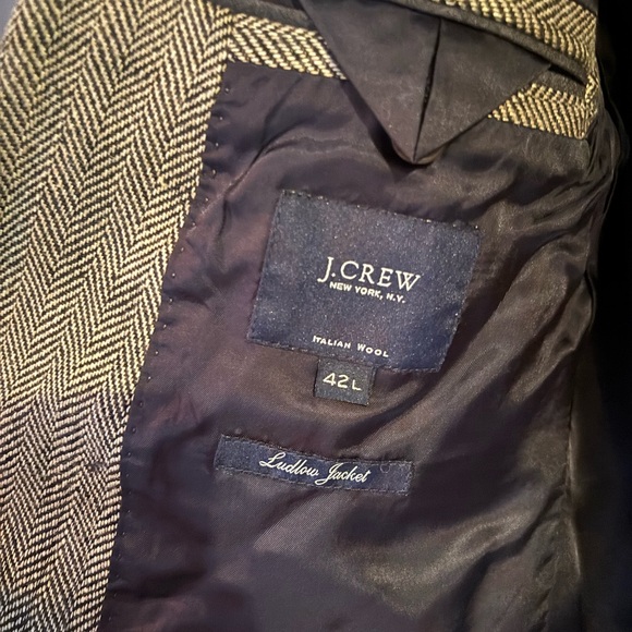 J Crew Ludlow Blazer Linen Wool Herringbone - 42L - Picture 6 of 6